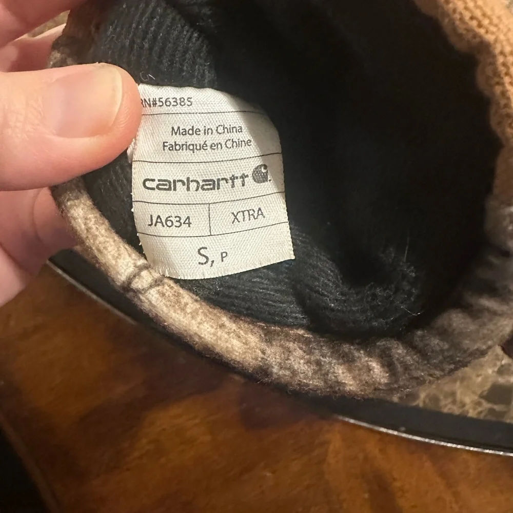 Carhartt Brown and Black Camo Lined Glove Pair - size small